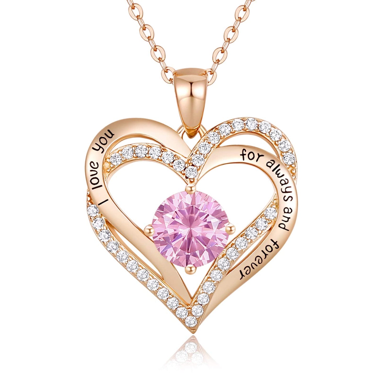 🎄The Last 3 Days 45% Off🎄Forever Love Heart Birthstone Pendant Necklaces