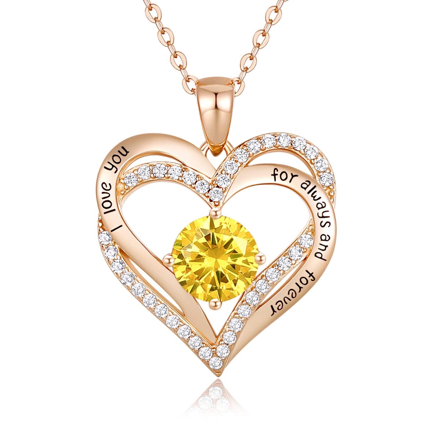 🎄The Last 3 Days 45% Off🎄Forever Love Heart Birthstone Pendant Necklaces