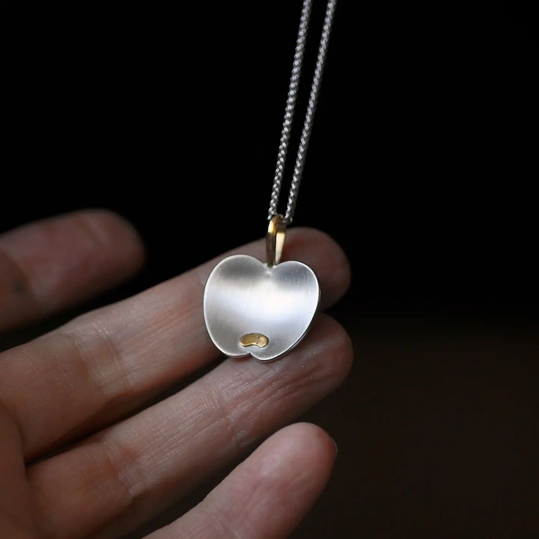 925 Silver Vintage Apple Necklace