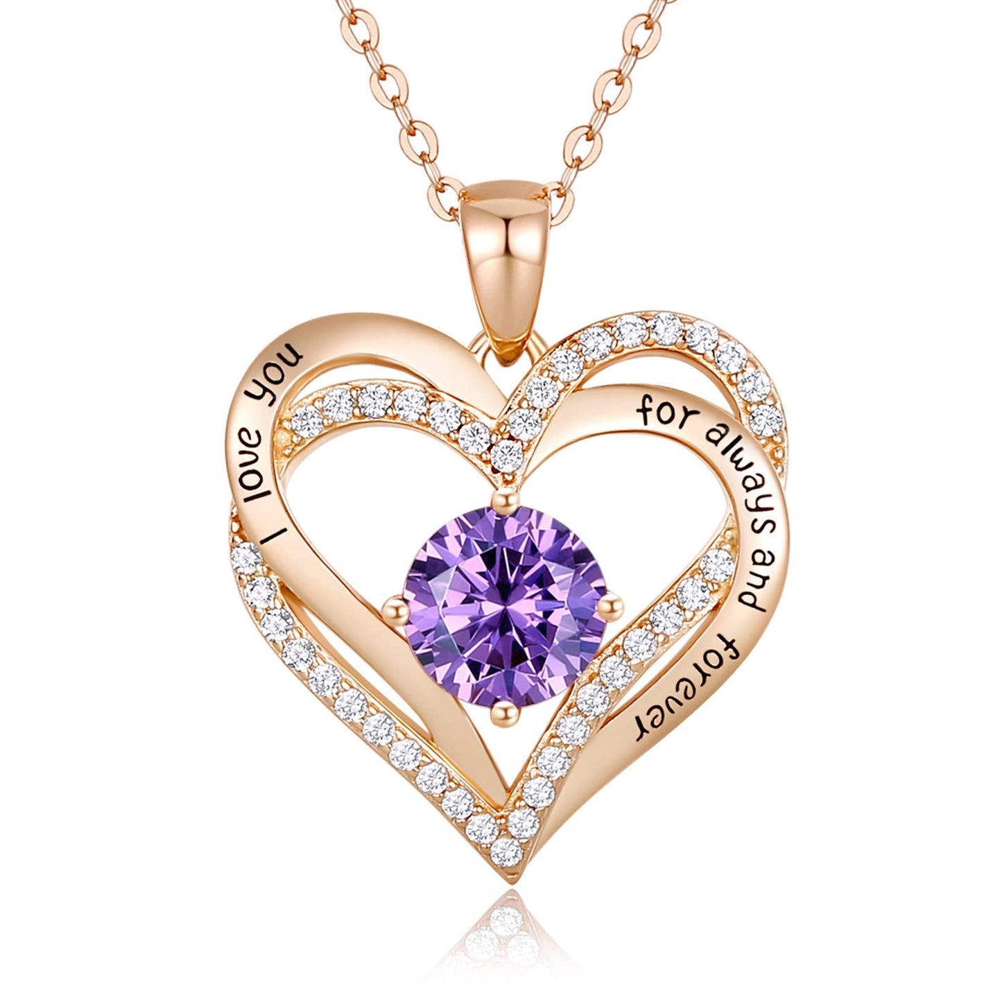 🎄The Last 3 Days 45% Off🎄Forever Love Heart Birthstone Pendant Necklaces