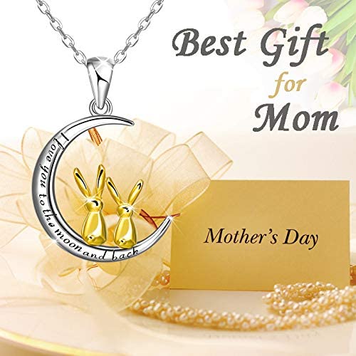 925 Sterling Silver Double Bunny Rabbit Panda Necklace Jewelry Gifts