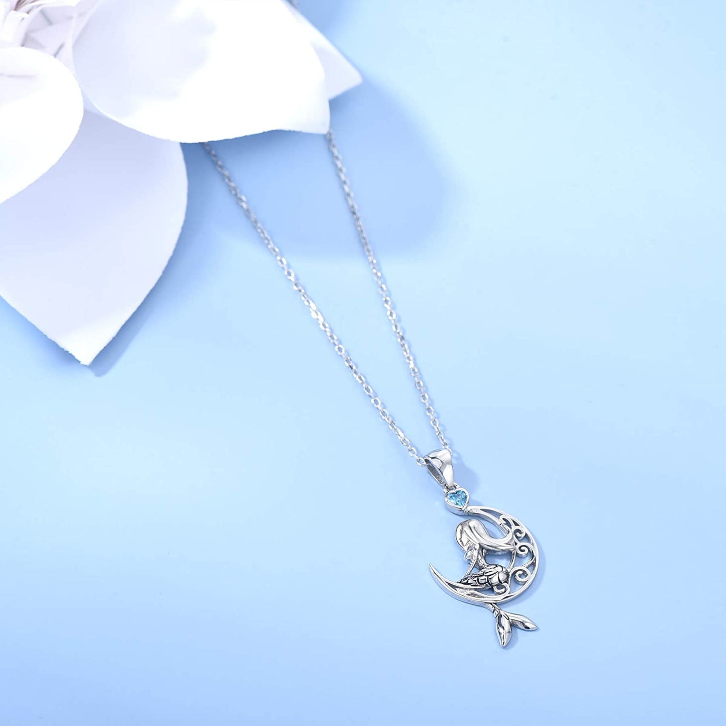 925 Sterling Silver Classic Sea Mermaid Necklce