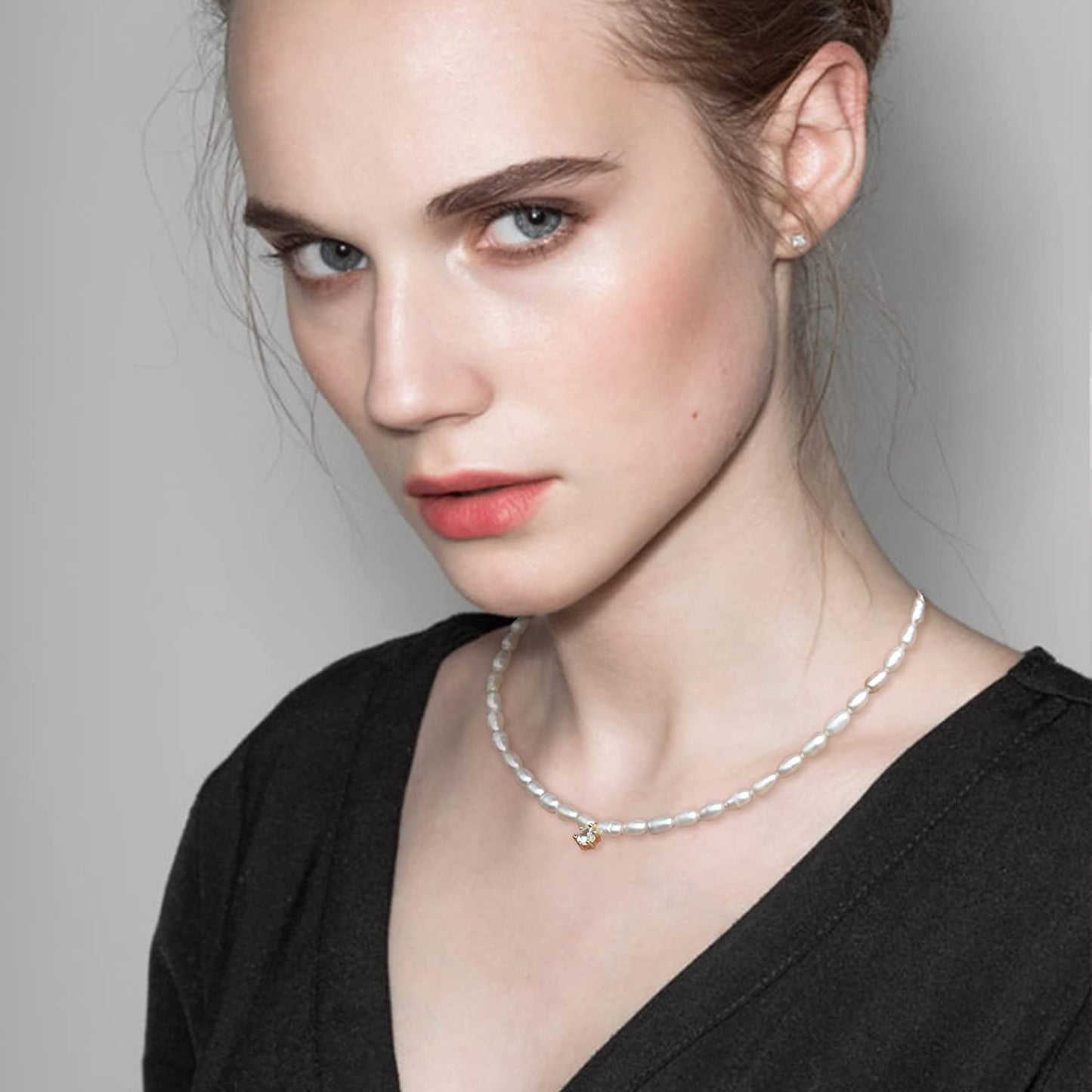 Pearl Necklaces for Women Layered 925 Silver White AAA+ Freshwater pearls Necklace Choker Long Pendant
