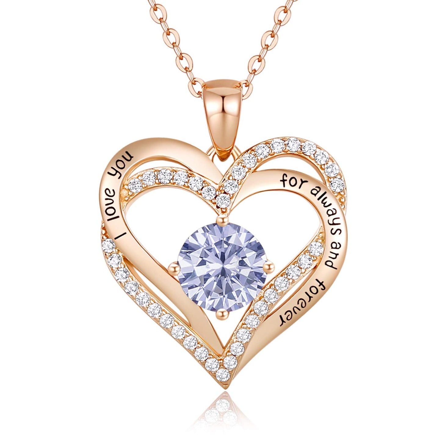🎄The Last 3 Days 45% Off🎄Forever Love Heart Birthstone Pendant Necklaces