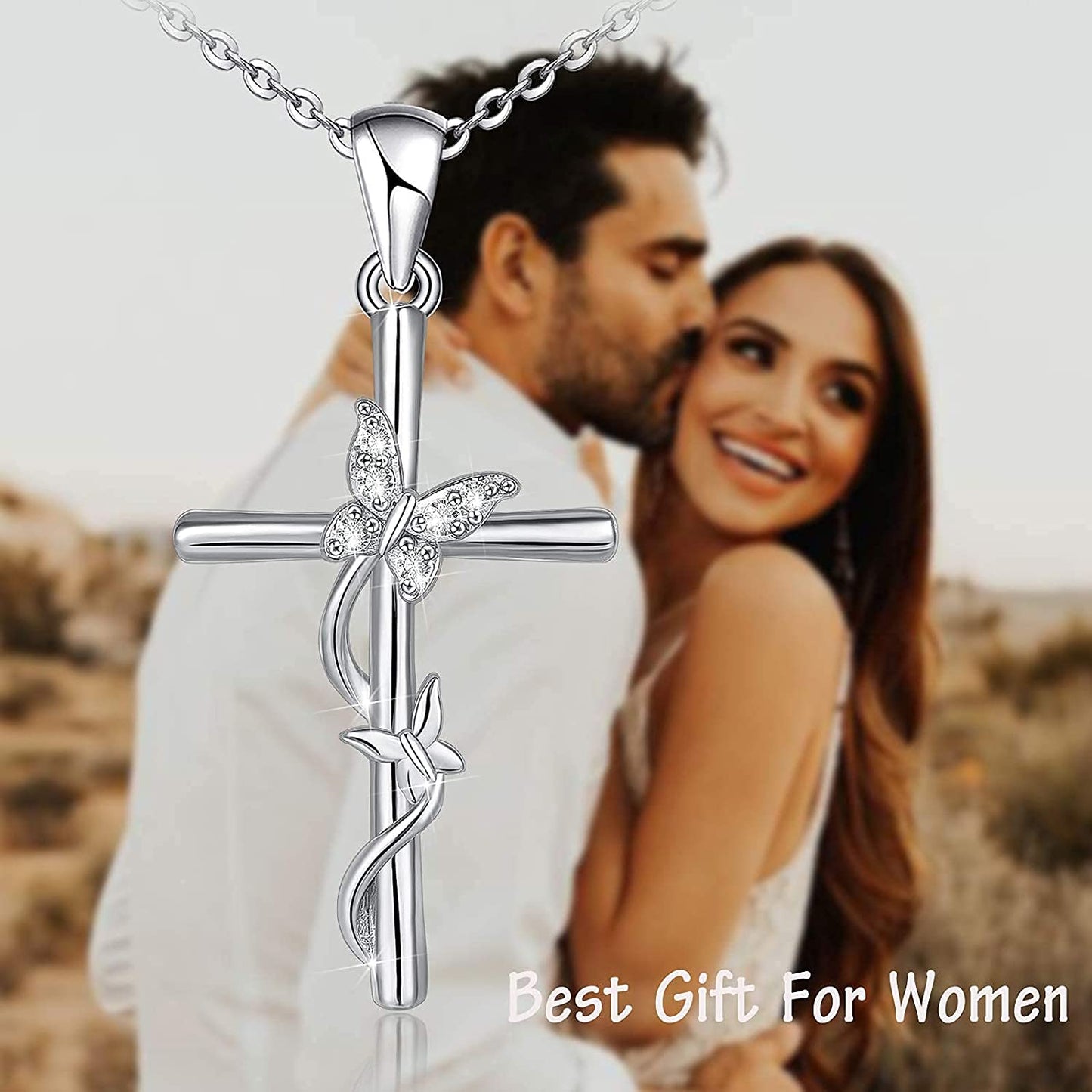 Cross Necklace for Women 925 Sterling Silver Jewelry for Girls Mom Wife Gift for Mother's Day or Birthday