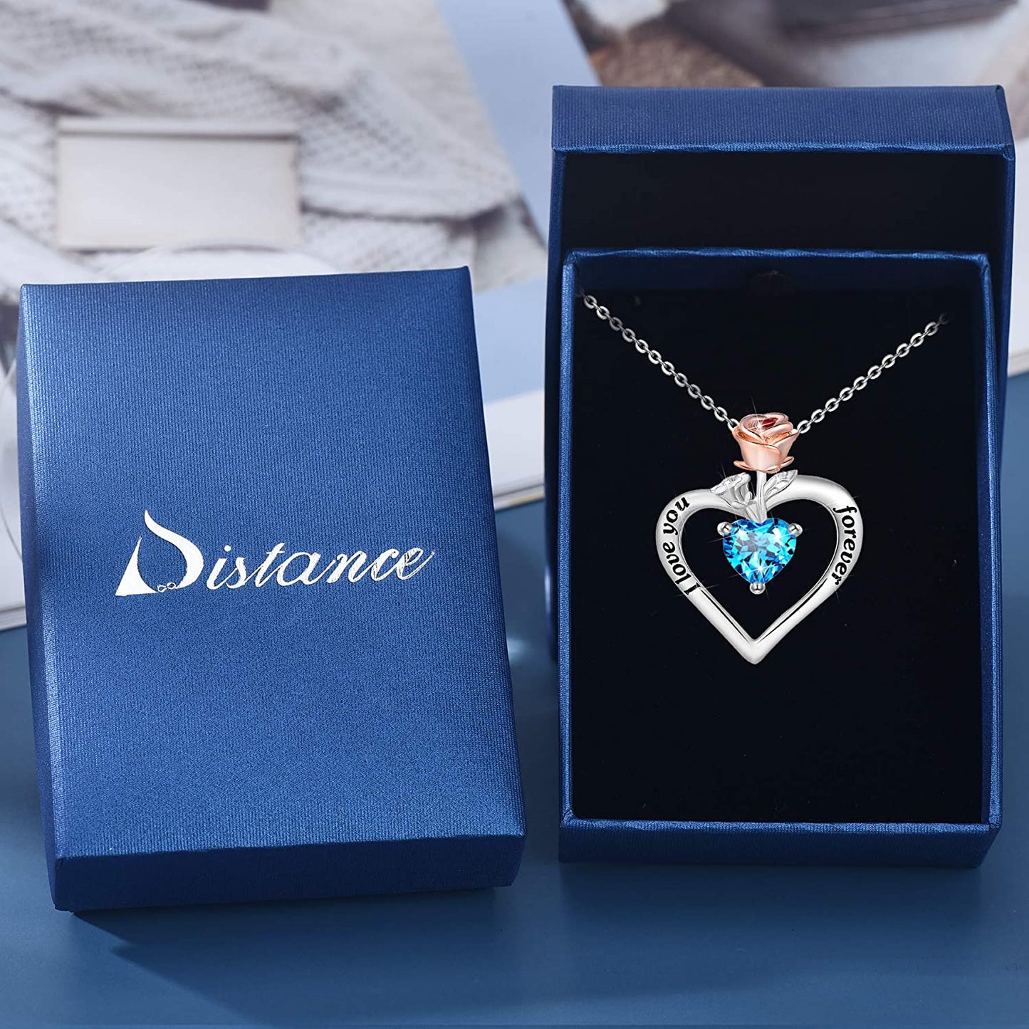 925 Sterling Sliver Two-Tone Rose Heart Necklace