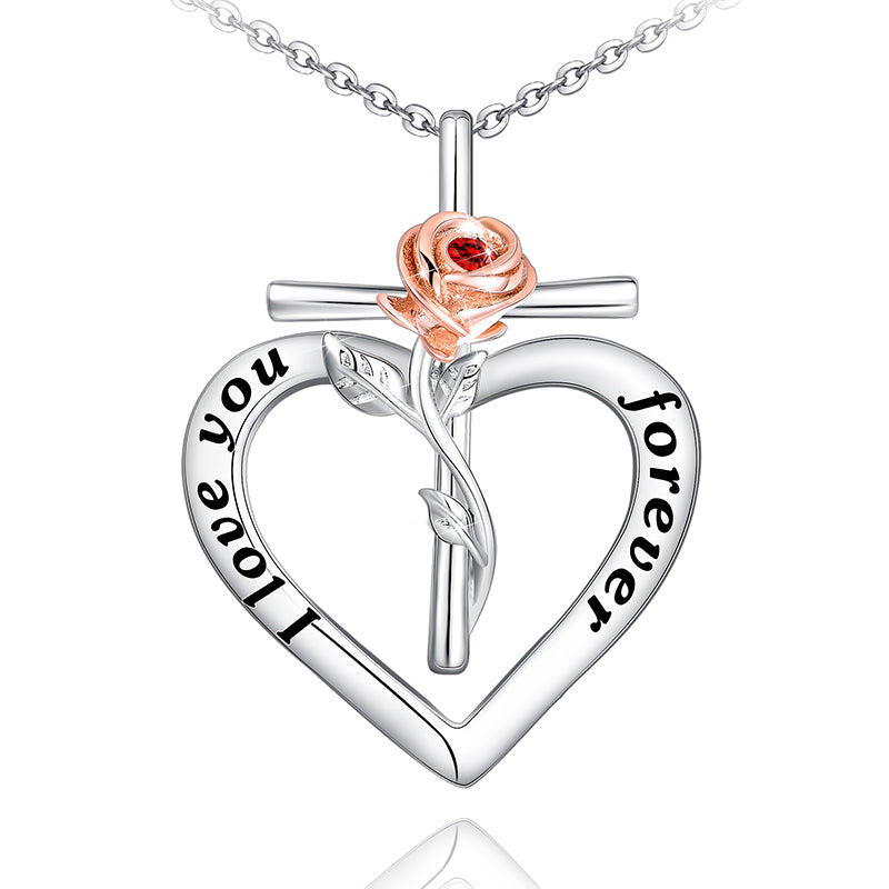 Rose Heart Necklace for Women