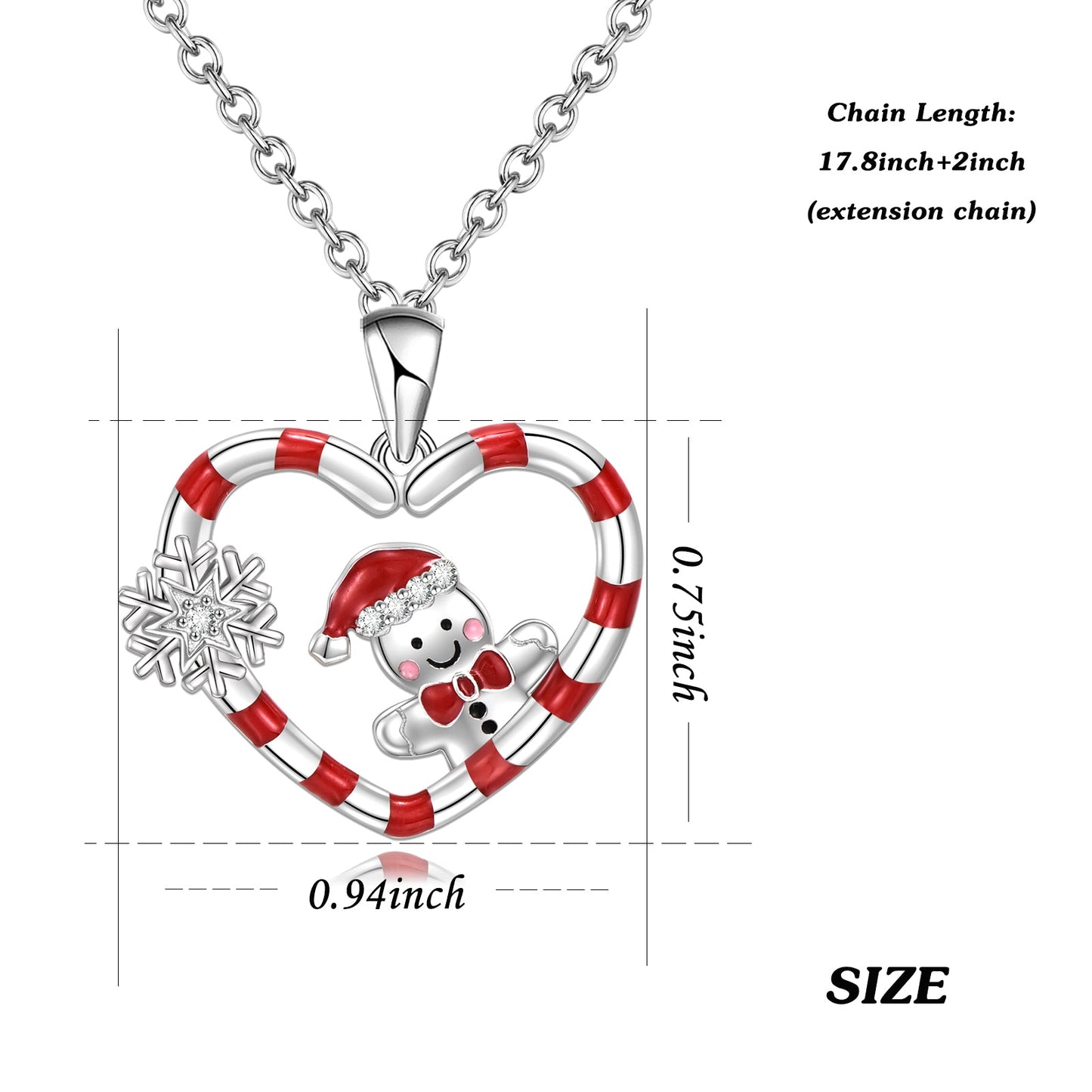 925 Sterling Silver Christmas Snowman Necklace