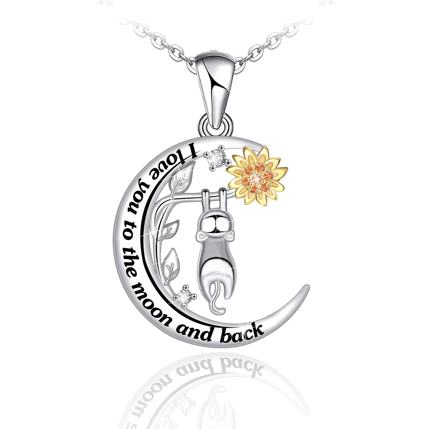 Sianilvera 925 Sterling Silver Cat Necklace