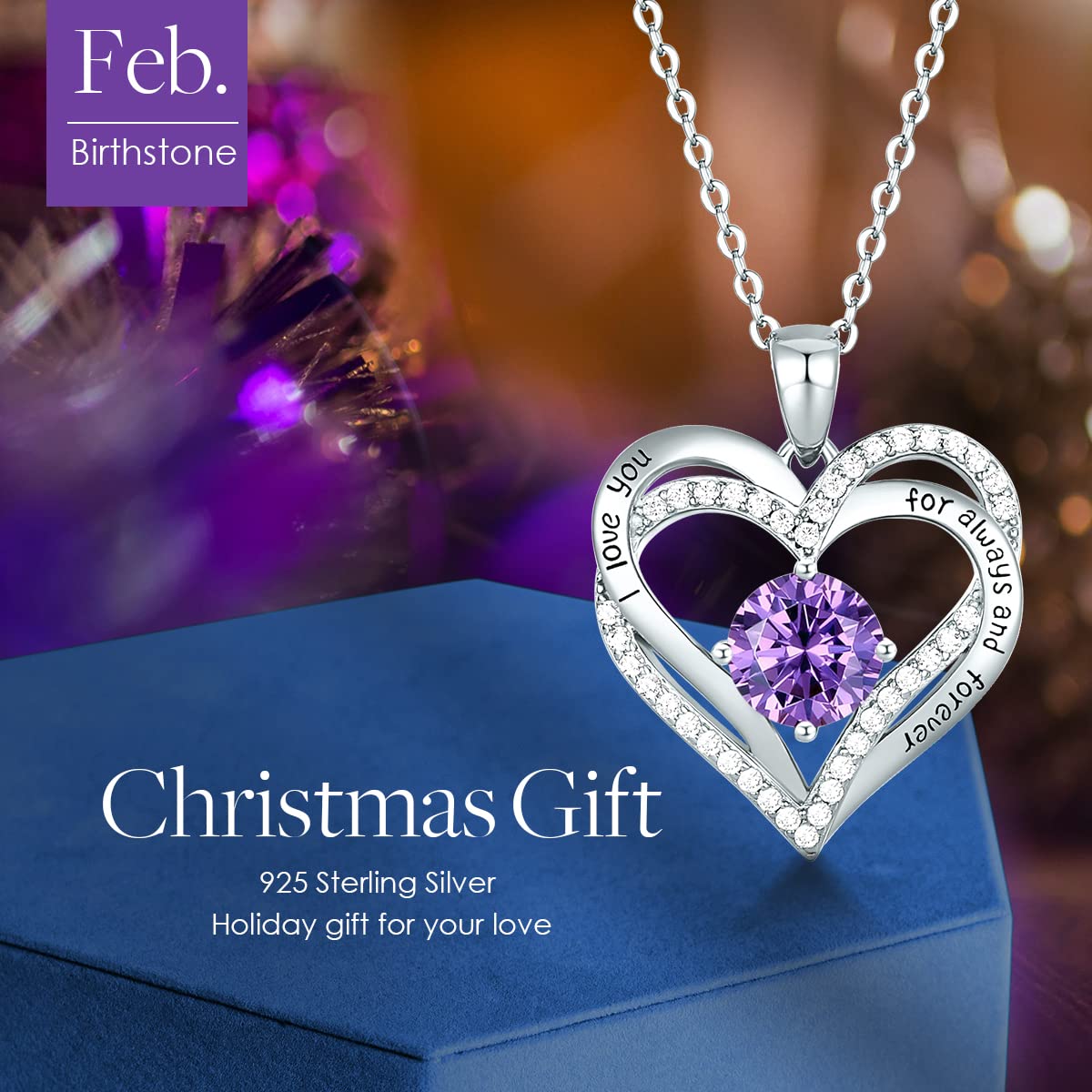 🎄The Last 3 Days 45% Off🎄Forever Love Heart Birthstone Pendant Necklaces