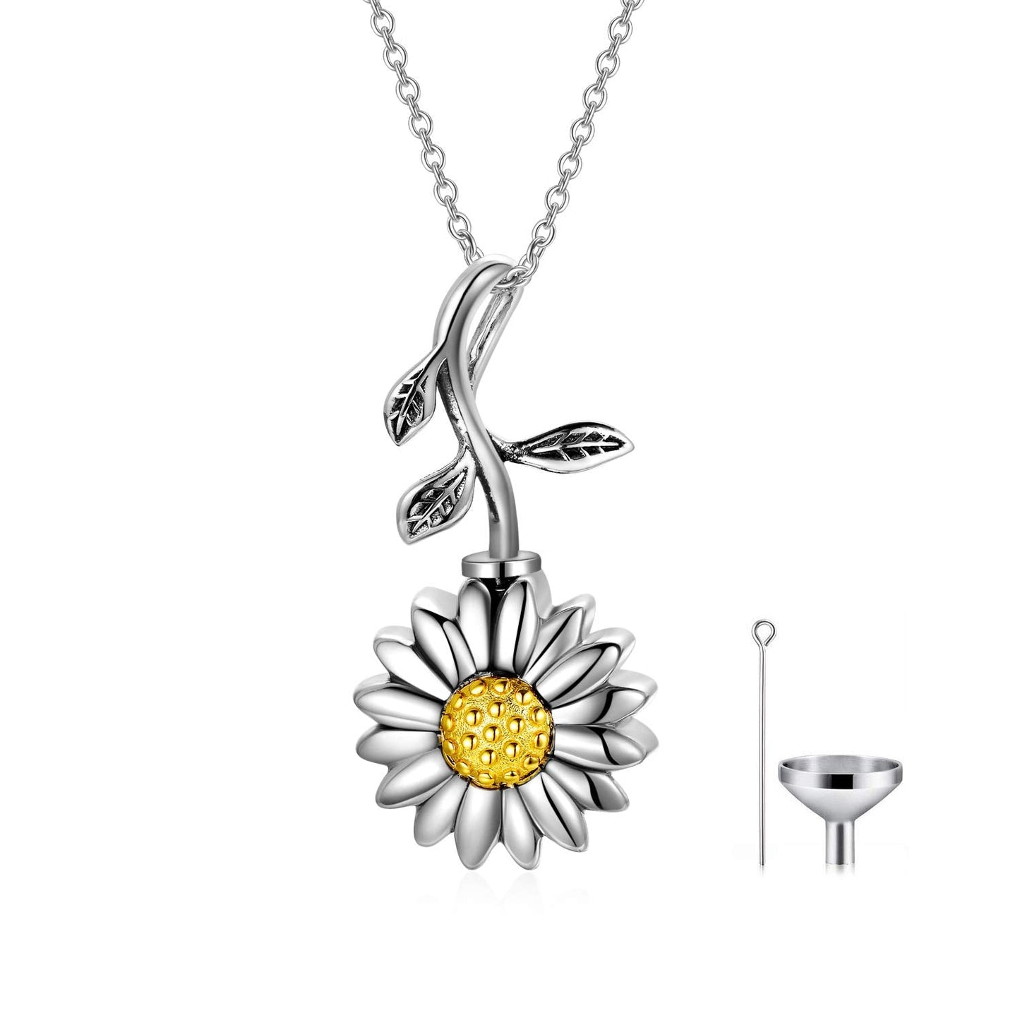 925 Sterling Silver Urn Bar Disc Necklace Keepsake Ashes Cremation Hair Memorial Jewelry