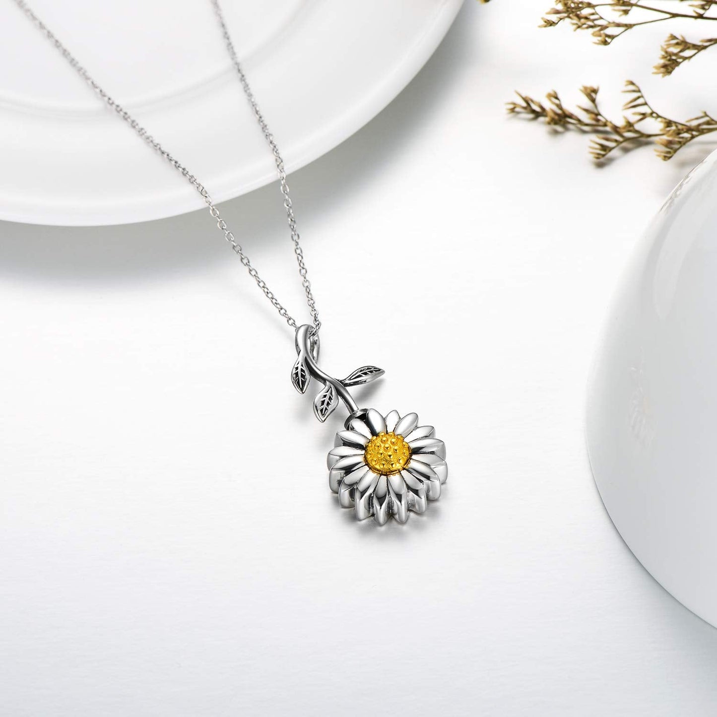 925 Sterling Silver Urn Bar Disc Necklace Keepsake Ashes Cremation Hair Memorial Jewelry