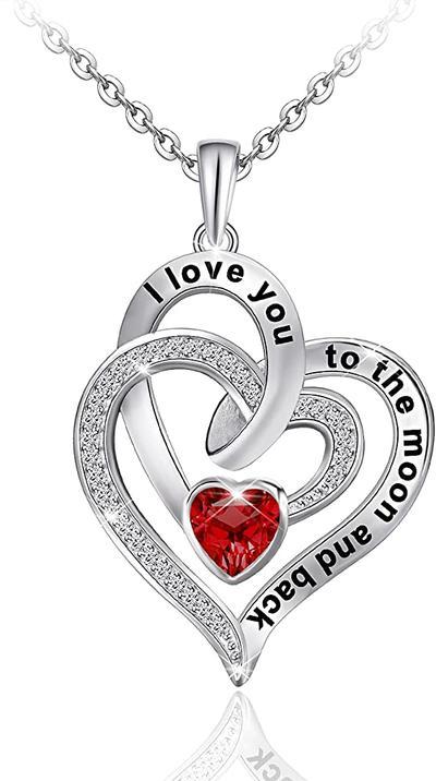 Women 925 Sterling Sliver Heart Necklace