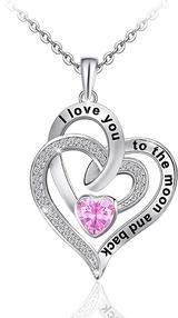 Women 925 Sterling Sliver Heart Necklace