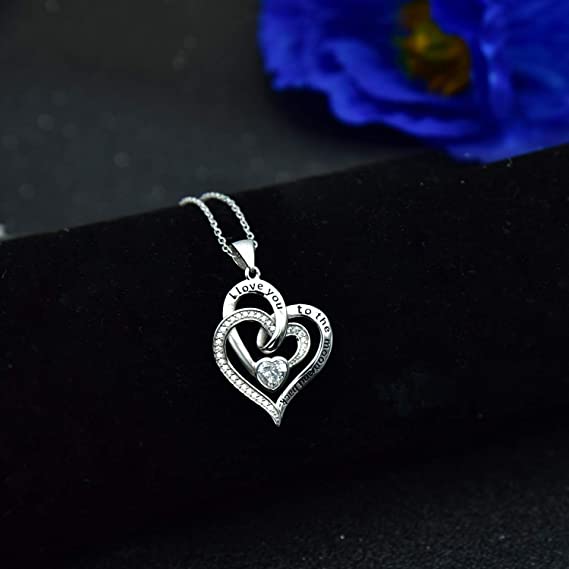 Women 925 Sterling Sliver Heart Necklace