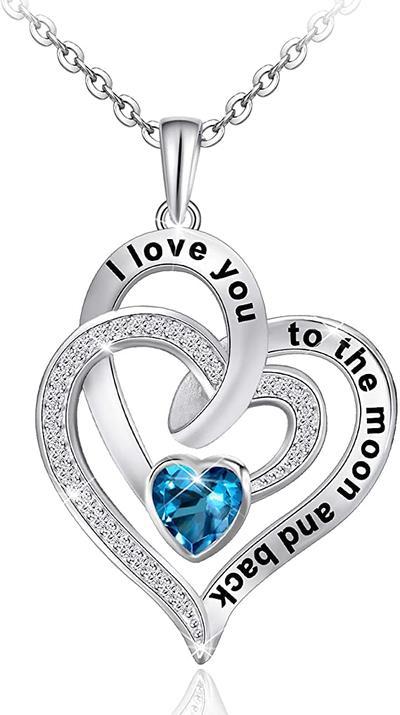 Women 925 Sterling Sliver Heart Necklace