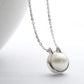 Pearl Necklace,Freshwater Cultured Simple Pearl Round Circle Pendant Sterling Silver Chain Jewelry Christmas Gifts for Women(Size:8.5-9mm)