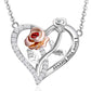 925 Sterling Sliver Two-Tone Rose Heart Necklace