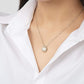 Pearl Necklace,Freshwater Cultured Simple Pearl Round Circle Pendant Sterling Silver Chain Jewelry Christmas Gifts for Women(Size:8.5-9mm)