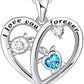 Health and Longevity Mom and Baby Sea Turtle Pendant Necklace for Women 925 Sterling Silver Love Heart Jewelry Gifts for Women Girls Mother Wife