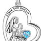 925 Sterling Silver Classic Sea Mermaid Crescent Moon Necklace