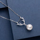 Deer Antlers Freshwater Cultured White Pearl Pendant Necklace S925 Silver Chain for Women Jewelry Gifts