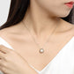 Pearl Necklace,Freshwater Cultured Simple Pearl Round Circle Pendant Sterling Silver Chain Jewelry Christmas Gifts for Women(Size:8.5-9mm)