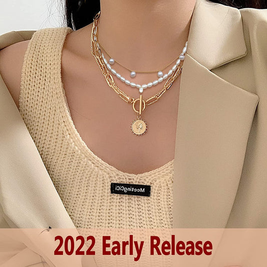 Pearl Necklaces for Women Layered 925 Silver White AAA+ Freshwater pearls Necklace Choker Long Pendant