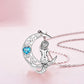 925 Sterling Silver Classic Sea Mermaid Crescent Moon Necklace
