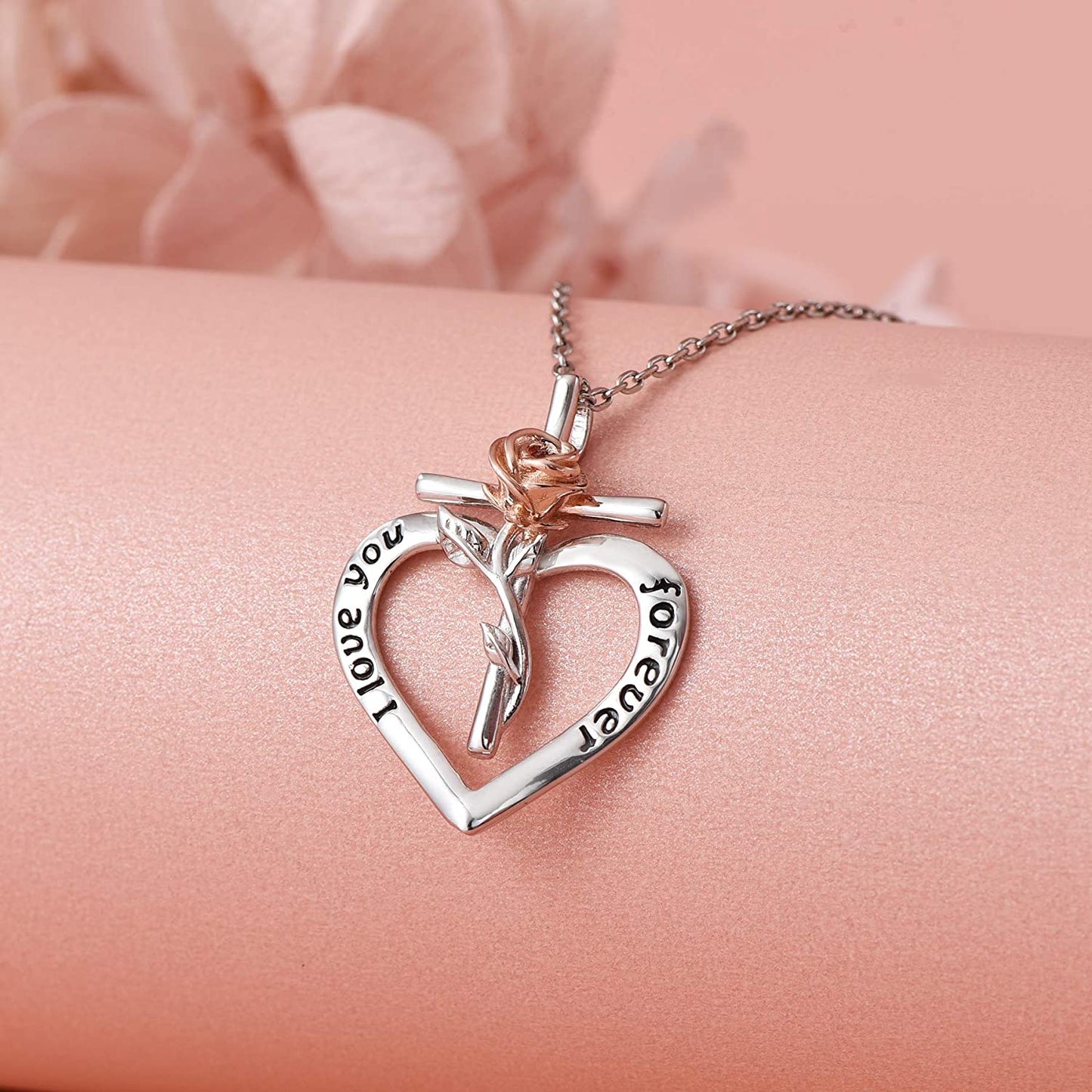 Rose Heart Necklace for Women
