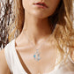 925 Sterling Silver Classic Sea Mermaid Crescent Moon Necklace