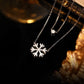 925 Silver Double Snowflake Necklace