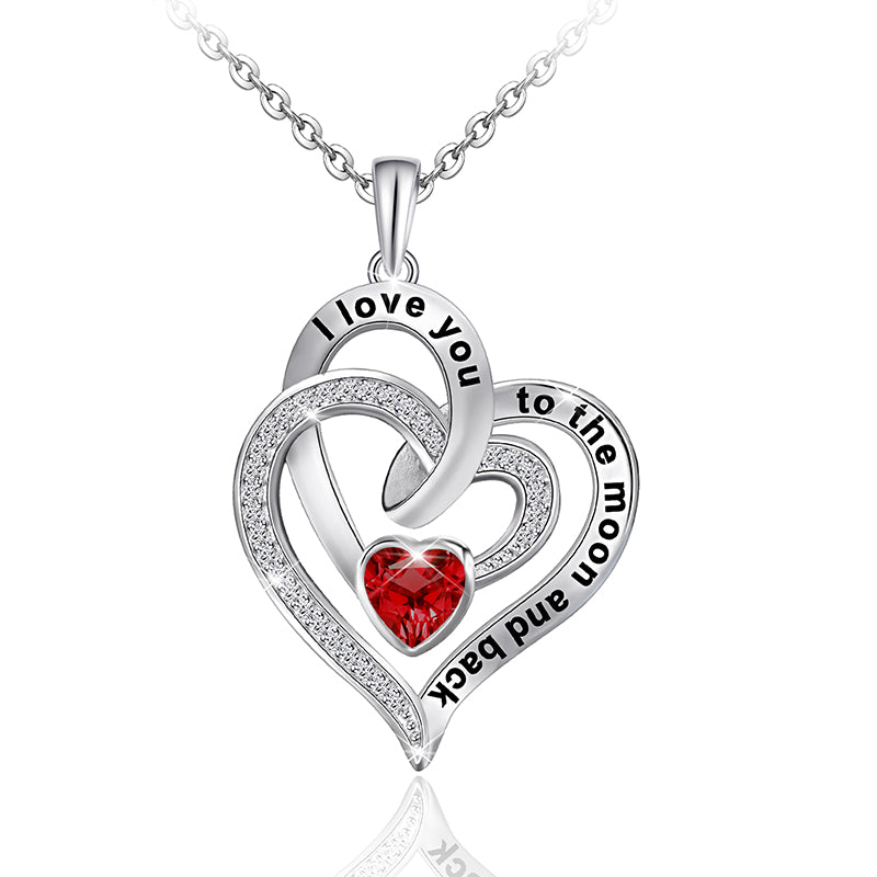 Women 925 Sterling Sliver Heart Necklace