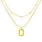 Square Hollow Double Necklace