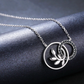 Fashion Double Circle Sterling Silver Pendant Necklace