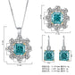 Emerald & Zircon Cluster Pendant Necklace