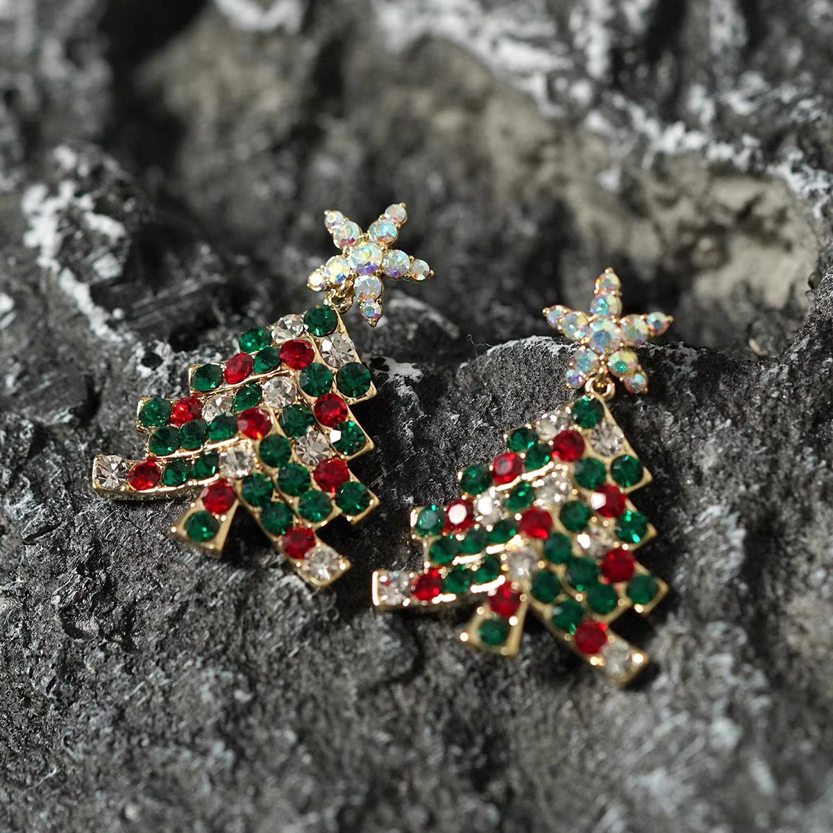 Sterling Silver Christmas Tree Earrings