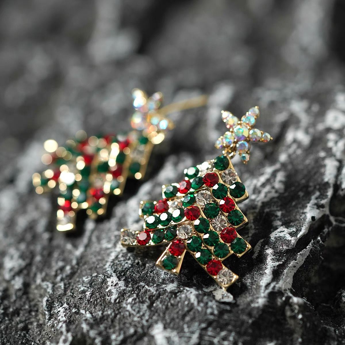 Sterling Silver Christmas Tree Earrings