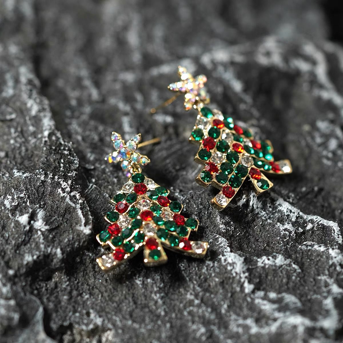 Sterling Silver Christmas Tree Earrings