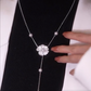 925 Silver Flower Long Necklace
