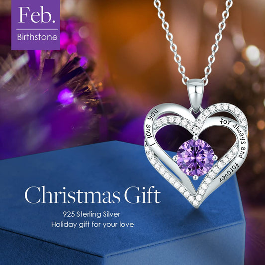 🎄The Last 3 Days 45% Off🎄Forever Love Heart Birthstone Pendant Necklaces